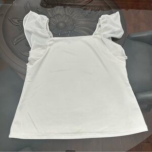 ➕Lily Morgan Ivory Ruffled sleeve Women's Top